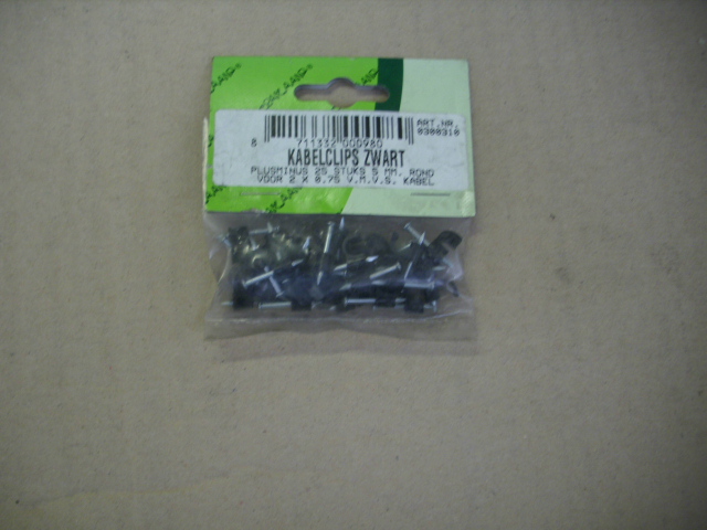 Kabelclips 5mm zwart 25 stuks
